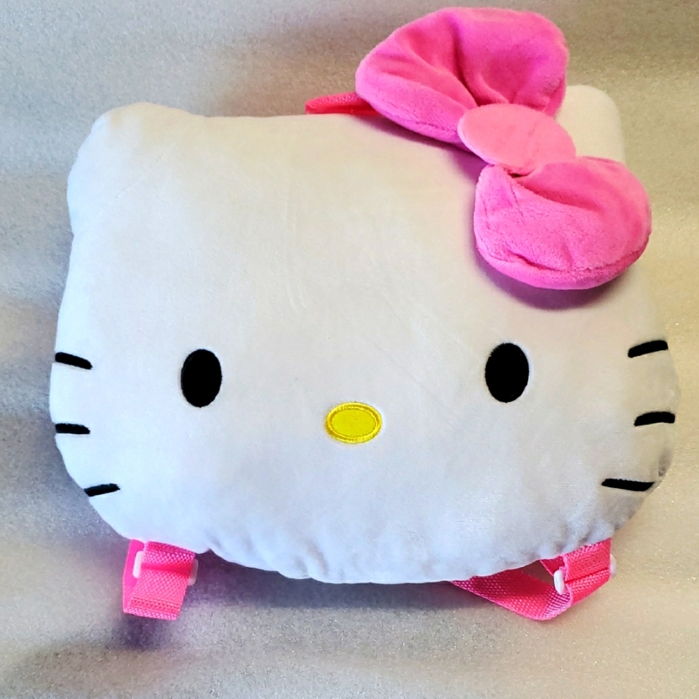 Hello Kitty Plush Backpack with Pink Bow New